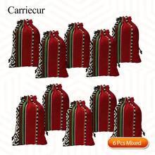 CARRIECUR أكياس هدايا بسحاب من قماش السيرابي المكسيكي المخطط، أكياس هدايا من قماش منسوج بنمط هندسي بوهيمي، أكياس بسحاب بنمط أحمر وأخضر وأسود لهدايا الحفلات وحلوى الزفاف والمجوهرات الصغيرة وتغليف هدايا العطلات - مشاهدة 7