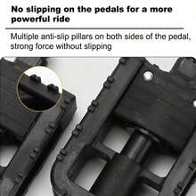 1 Pair Folding Bicycle Pedals, Nylon Anti-Slip Foot Pedals, Suitable For Mountain Bike/Folding Bike, Universal Quick Release Lightweight - Black - View 7