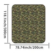 Vintage Green Camouflage Pattern Portable Outdoor Placemat - Vintage Green - View 7