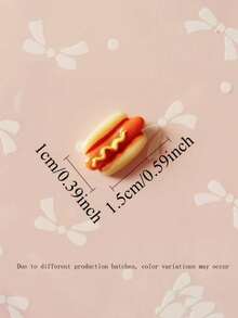 1/6/10/20pcs Mini Resin Hot Dog Decorations, Miniature Hot Dog, Suitable For Dollhouse Food Decor, Fairy Garden, Miniature Landscape And Crafts, DIY Miniature Food Decor, Exquisite Design Durable Small Model, Phone Case Decoration DIY Accessories - A - View 6