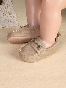 1 Pair Newborn Infant Boy Casual Cute Slip-On Shoes, Suitable For Spring And Autumn - Apricot - View 4