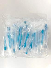 50pcs Mini Travel Toothbrush, 5-In-1 Pre-Packaged Mini Toothbrush, Dental Floss, Toothpick, Tongue Cleaner, Portable Fresh Toothbrush - Multicolor - View 3