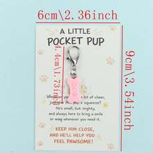 4pcs/8pcs 4 Pastel Dog Bone Enamel Charm Keychain With "A Little Pocket Pup" Cheer-Up Paper Card - Dog Lover Positive Pocket Hug Gift - Multicolor - View 3