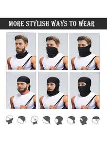 1pc Or 2pcs Unisex Solid Color Balaclava Hat Set, Single Hole Full Face Mask, Suitable For Daily Outings, Hiking, Vacation, Fishing, Sun Protection And Outdoor Activities - Multicolor - View 2