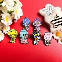 6入款冒險胸針可愛卡通鉑金星金屬徽章，衣物包包帽子鉛筆盒配件 - 彩色 - 查看 2
