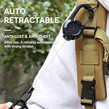 Retractable Steel Wire Multi-Function Keychain, Unisex, With High Rebound Automatic Retraction Anti-Loss Clip, Convenient For Carrying Various Small Essentials - Multicolor - View 3