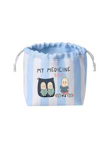 Striped Drawstring Small Medicine Bag, Cute Pill Pattern, Portable Medicine Storage Bag, Travel Medicine Bag, Large Capacity Travel Storage Bag, Cosmetic Bag, Multi-Functional Storage Bag, Medicine Storage, Home Essential Storage, Suitable For Travel, Outings, Camping And Daily Use, Ideal Travel Choice, Unique Birthday Gift, Holiday Gift, Party Gift, Back To School Gift - Multicolor - View 14