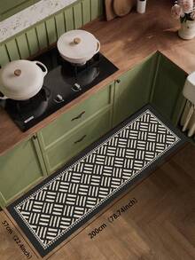 1pc Vintage Geometric Woven Pattern 3.5mm Cut Absorbent Small Rug, Wear-Resistant Kitchen Mat Suitable For Living Room, Laundry Room, Entryway, Indoor Decor - View 12