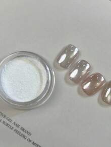 0.5g/盒 月光白鏡面美甲粉，極亮鏡面效果極光美甲裝飾 - 無色 - 查看 4