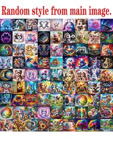 10/20/30pcs DIY Diamond Painting Kits, Suitable For Beginners, Small Size Diamond Painting, Full Drill Cartoon Animal & Landscape Pattern, Home Decoration, 20x20cm/8x8inch Random Pattern Displayed In Main Image - 20x20cm/8x8inch - View 2