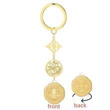 TEAMER 1pc Mysterious Lucky Witch Knot St. Benedict Medal Keychain, Fashionable Amulet Bag Charm - Fashion Series - View 9