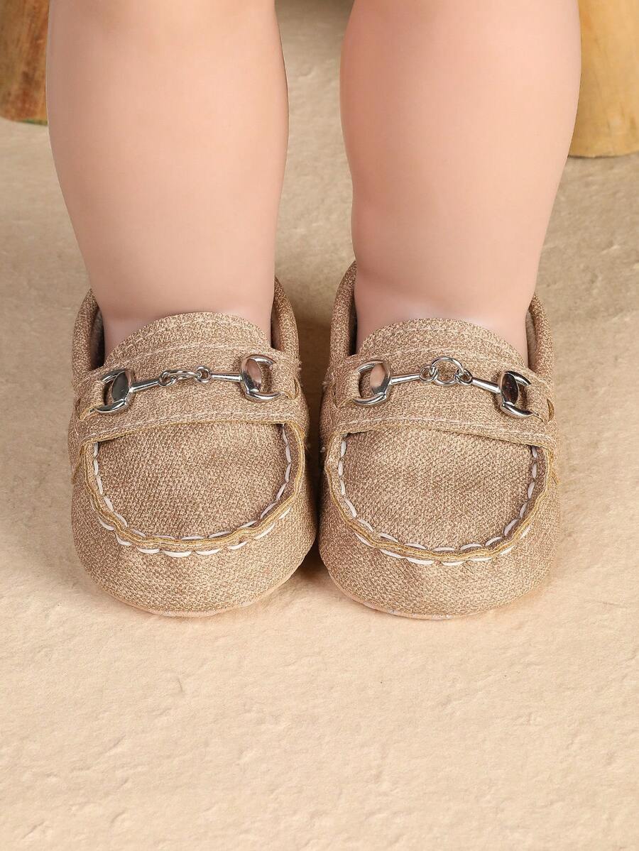 1 Pair Newborn Infant Boy Casual Cute Slip-On Shoes, Suitable For Spring And Autumn - Apricot - View 1