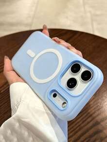 Luxury Matte Dopamine Jelly Magnetic Phone Case Compatible With IPhone 16 15 11 12 13 14 17 Pro Max Plus 17 Drop Protection Magnetic Wireless Charging Case - Light Blue - View 1