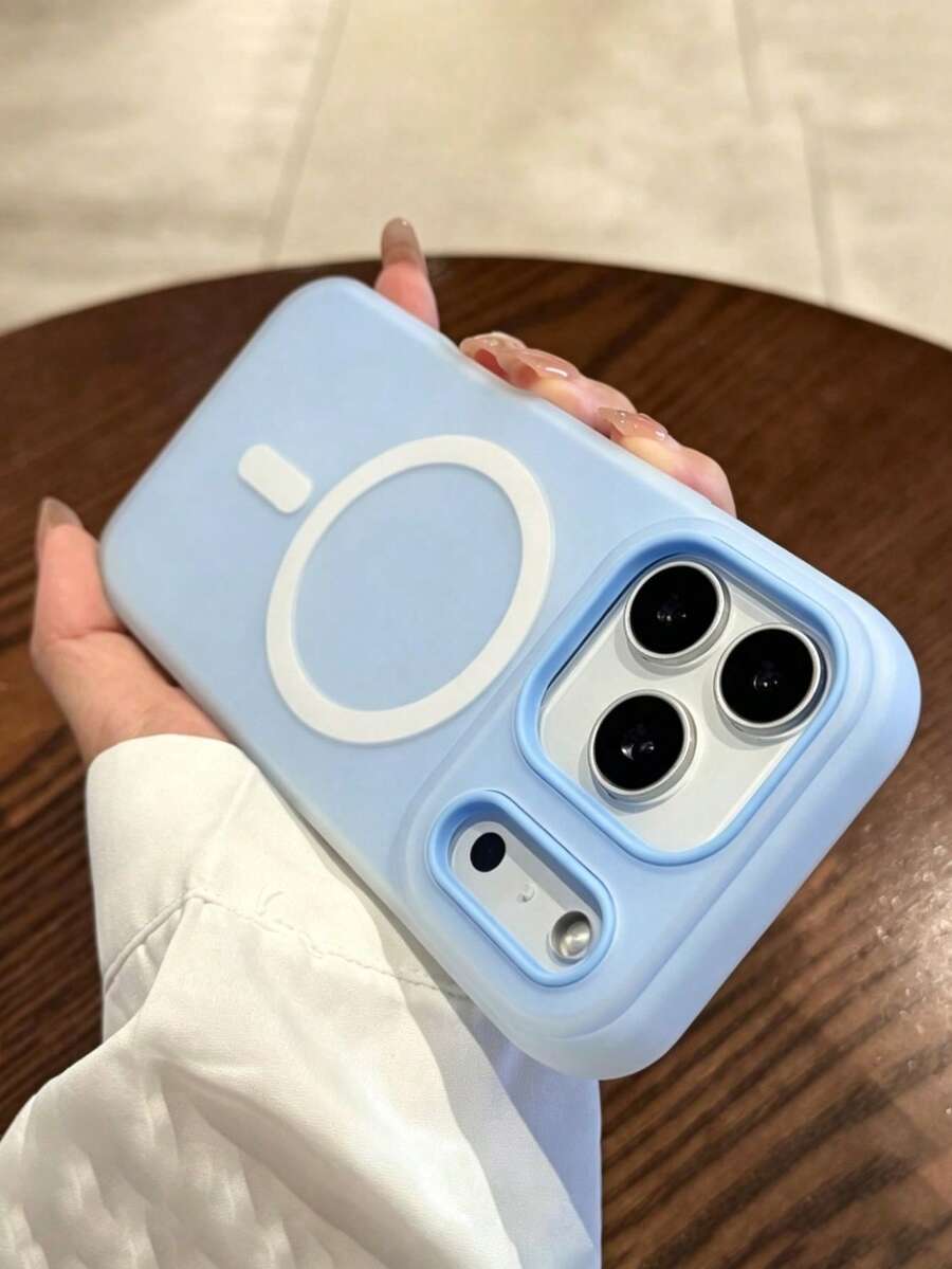 Luxury Matte Dopamine Jelly Magnetic Phone Case Compatible With IPhone 16 15 11 12 13 14 17 Pro Max Plus 17 Drop Protection Magnetic Wireless Charging Case - Light Blue - View 1