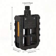 1 Pair Folding Bicycle Pedals, Nylon Anti-Slip Foot Pedals, Suitable For Mountain Bike/Folding Bike, Universal Quick Release Lightweight - Black - View 9