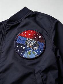 1pc Satellite In Space Patch Orbiting Earth Collectable Embroidered Iron-On - Multicolor - View 5