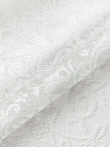 1pc/2pcs Embroidered Sheer Curtains, Floral Leaf Pattern, Rod Pocket, UV Protection, Breathable, Transparent, Polyester, Rod Pocket, No Lining, For Living Room, Bedroom, Dining Room - White - View 8