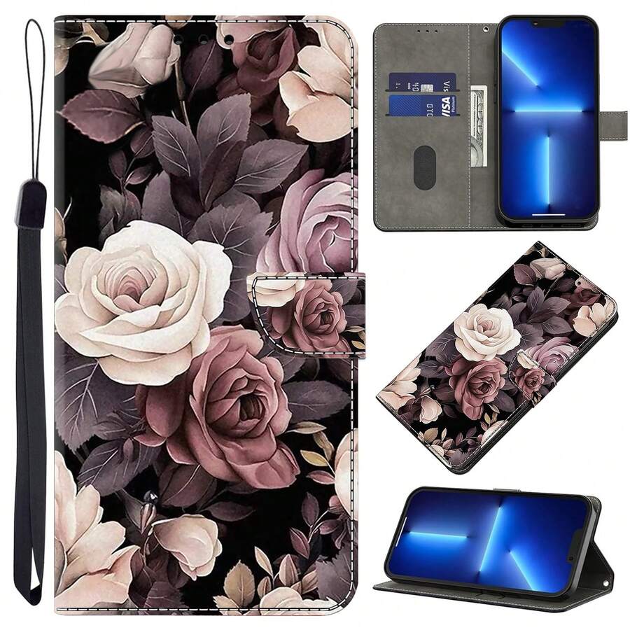 GLANDOTU Printed Flip Fold Wallet With Card Holder And Magnetic Closure, PU Leather Material, Compatible With Multiple Phone Brands And Models, Waterproof, Shockproof, Anti-Drop, Scratch-Resistant - Multicolor - View 1