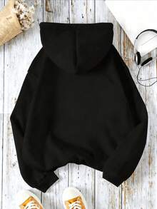Sudadera con capucha de diseño moderno para hombre, con estampado del Salmo 23, bolsillo tipo canguro y cordón ajustable, ideal para uso diario en primavera y otoño. - A - Ver 2
