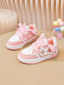 Back To School Season Fashion Kids Skateboard Sneakers, Lightweight & Comfortable, Suitable For Multiple Occasions - Pink - View 7