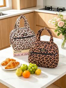 1pc Floral Pattern Insulated Lunch Bag, Soft Touch, Aluminum Foil Lining, Heat-Proof & Waterproof, Large Capacity Portable Handbag - Multicolor - View 8