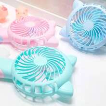 Cute Cartoon Hand-Pressed Mini Fan, Portable Manual Hand-Crank Handheld Fan, No Battery Required Pocket-Sized Hand Fan, Suitable For Outdoor Travel - A - View 6