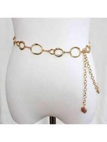 A European And American Style Metal Waist Chain, Crea - Gold - View 3