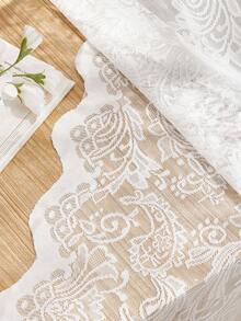 1pc/2pcs Embroidered Sheer Curtains, Floral Leaf Pattern, Rod Pocket, UV Protection, Breathable, Transparent, Polyester, Rod Pocket, No Lining, For Living Room, Bedroom, Dining Room - White - View 9