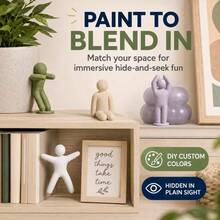 Minimalist Random Humanoid Figure Set, DIY Paintable Hide-And-Seek Dolls, Desktop And Outdoor Mecha Chameleon Decor, Ideal Chameleon-Themed Hide-And-Seek Game Statue Ornament, Adds Fun To Office Workspace And Dorm Bookshelf - Multicolor - View 10