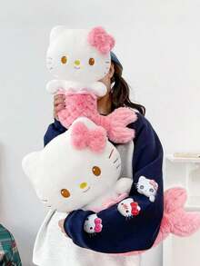 SANRIO 1件美人魚毛絨玩偶睡眠枕，生日禮物、陪伴禮物、情人節禮物、紀念品，適合親子互動 - 粉色 - 查看 8