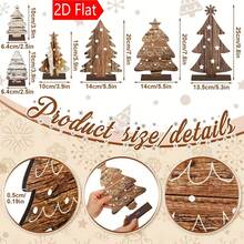 6pcs Wooden Tree & Sign Rustic Farmhouse Christmas Decor Set - 6pcs Wooden Tree & Sign Set, Vintage Tabletop Centerpiece, Home Office Western Style Christmas Decoration, Figurine Hanging Ornament, Christmas Tree, 12pcs Set 6pcs Tree Signs And 6pcs Bases - View 4