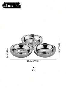 choxila 1 Three Headed Bowl, Vertical Patterned Three Headed Bowl, Tray, Snack Tray, Dessert Tray, Snack Tray, Fruit Tray, Suitable For Home, Party, Courtyard, Restaurant - Bowl - View 6