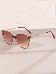 1pc New Multi-Color Cat Eye Pearl Inlaid Women's Fashion Glasses Leopard Print Bohemian PC (Polycarbonate) - Multicolor - View 7