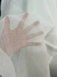 1入組實色淡雅簡約風格紗簾,適用於客廳、臥室 - 白色 - 查看 5