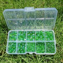 1 Box Green Faceted Glass Rondelle Beads Assorted Sizes Loose Spacer Beads With Storage Case For DIY Bracelet Necklace Earrings Jewelry Making Crafts - A - View 3