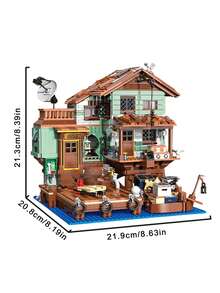 2142pcs Miniature Lighthouse Adult Building Toy, Vintage Coastal Style Nautical Model, Includes Matching Decorative Stickers, Suitable As Decorative Ornament, Holiday Gift, Halloween Gift Or Birthday Gift - Multicolor - View 7