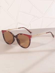 1pc New Multi-Color Cat Eye Pearl Inlaid Women's Fashion Glasses Leopard Print Bohemian PC (Polycarbonate) - Multicolor - View 18