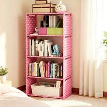 Simple Bookshelf, Student Bookcase, Storage Rack Combination, Reinforced Storage Cabinet, Storage Display Rack, Bookcase - Pink Dots - View 7