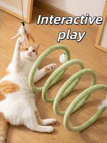 1pc Pring Cat Tunnel Cat Toy For Kittens To Expend Energy, Self-Amusing And Boredom-Relieving Toy - Multicolor - View 5