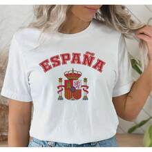 Damen T-Shirt, England London Reise Grafik, UK Flagge College Stil Lässig Urlaub Souvenir T-Shirt Unisex - Weiss - Übersicht 1