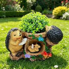 Resin Hedgehog Garden Stake Planter, Outdoor Garden Decor, Perfect Gift For Decorating Garden Lawn And Yard - A - View 11