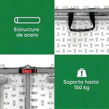 Mesa Plegable 120 cm |Tipo Portafolio de Plástico |para Jardín Camping y Exterior - Blanco - Ver 4