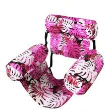 1pc Adult Inflatable Pool Float Chair, Vibrant Colors, Durable Polyester Hammock With Armrests And Support, Featuring Starfish, Shell, Maple Leaf And Tropical Leaf Elements, Suitable For Beach, Lake And Swimming Pool - Multicolor - View 20