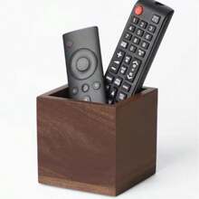 1pc Acacia Wood Remote Control Holder, Remote Control Stand, Wooden Desktop Organizer With 3 Compartments, Multi-Functional Storage Box, Suitable For Living Room, Kitchen, Bedroom, Office, Desk, Drawer Organizer, Home Storage - Multicolor - View 10
