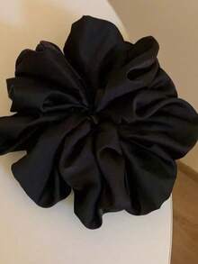 1件米色大號網紗馬尾髮圈，星空歐根紗髮帶 - 米色 - 查看 4