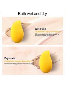 6/12 piezas Esponjas de maquillaje con forma de mango de alta rebote - Sin látex, suaves y amigables con la piel, crean un aspecto de maquillaje perfecto - Multicolor - Ver 2