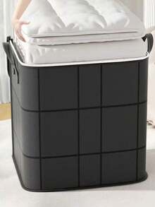 1/3件大容量黑色收納箱，加強手柄，110L/140L/180L尺寸，適用於被褥、床單、枕頭、毯子、衣物，衣櫃整理，臥室收納，居家日常使用，讓衣物與寢具保持整潔 - 彩色 - 查看 2