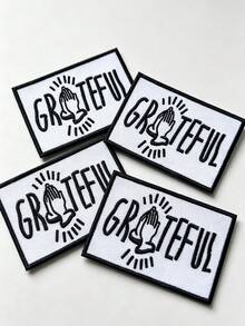 1pc Praying Hands Grateful Iron On Embroidered Patch - Multicolor - View 11