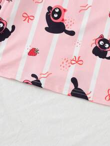 3 Sets Girls Long Sleeve Long Pants Pajamas Cartoon Cute Print Spring Autumn Home Wear All-Over Print Set - Multicolor - View 11