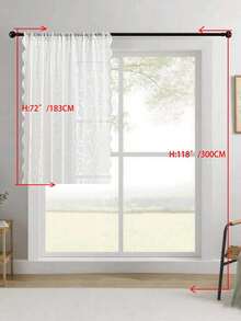 1pc/2pcs Embroidered Sheer Curtains, Floral Leaf Pattern, Rod Pocket, UV Protection, Breathable, Transparent, Polyester, Rod Pocket, No Lining, For Living Room, Bedroom, Dining Room - White - View 43